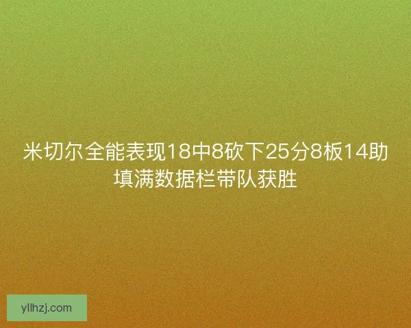 米切尔全能表现18中8砍下25分8板14助填满数据栏带队获胜